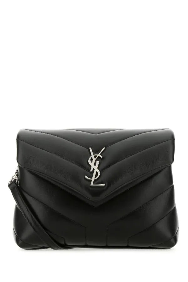 Saint Laurent Schwarze Leder Toy Loulou Crossbody Tasche